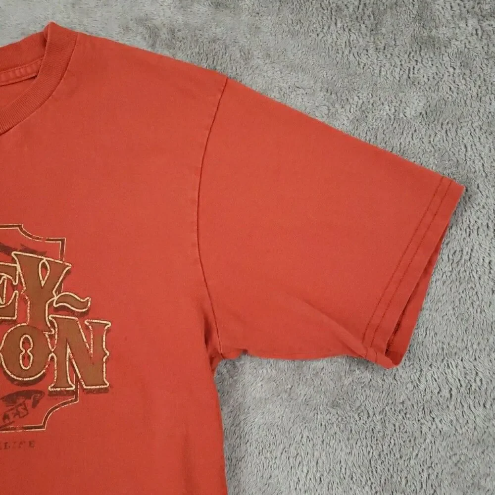 Harley Davidson T Shirt Short Sleeve Biker Bob's Motown MI Orange Men Sz M